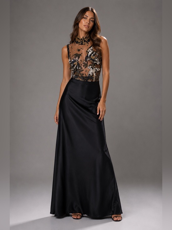Dresses & Skirts - Vintage Black Acetate Bias Cut Maxi Skirt Evening